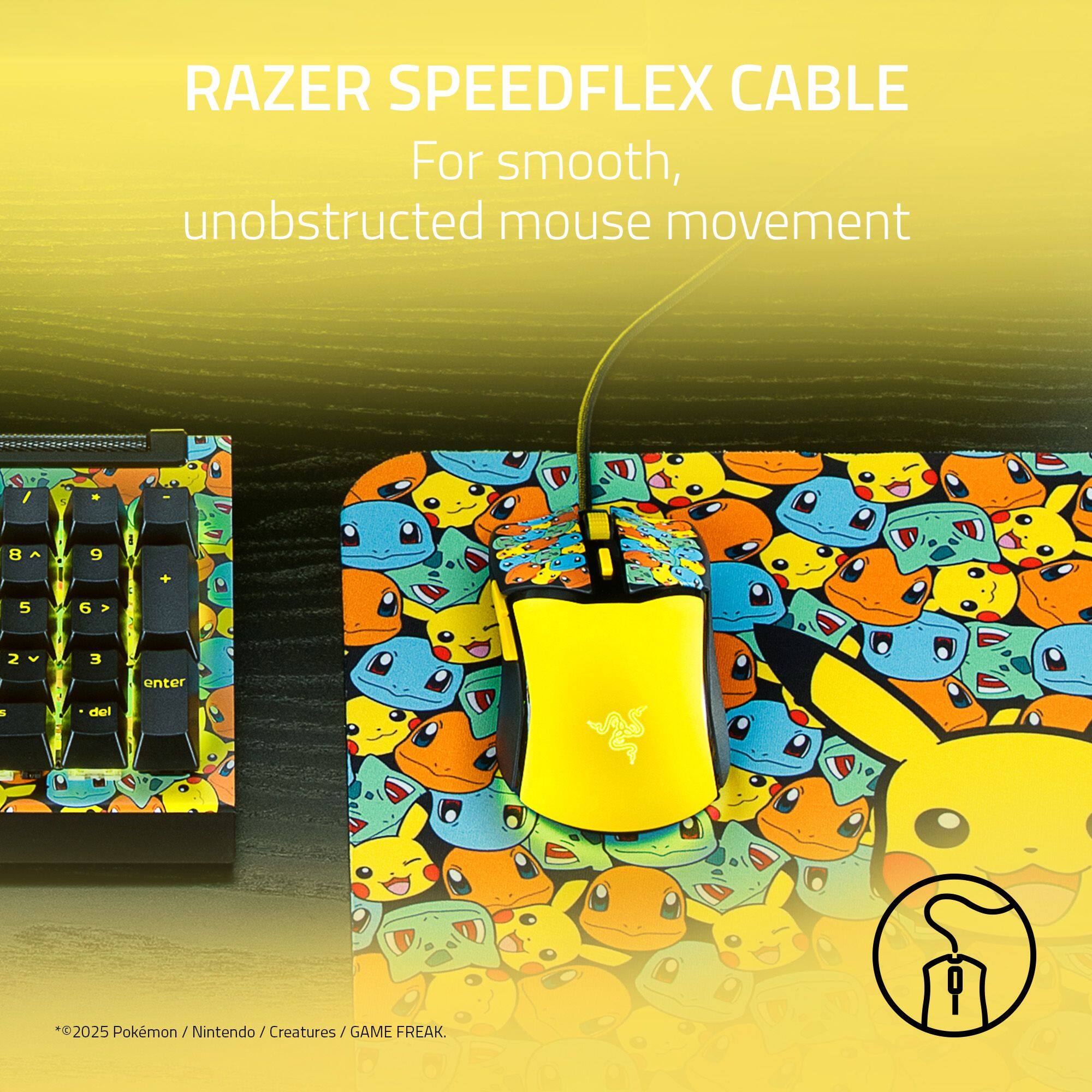 RAZER SPEEDFLEX CABLE For smooth, unobstructed mouse movement / *2025 Pokémon / Nintendo / Creatures / GAME FREAK.
