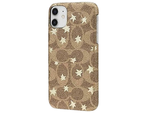 Back. Coach - Coach Slim Wrap Case for Apple iPhone 11 Smartphones | Khaki with Gold Foil StarsCoach Slim Wrap Case for Apple iPhone 1 - Khaki with Gold Foil Stars.