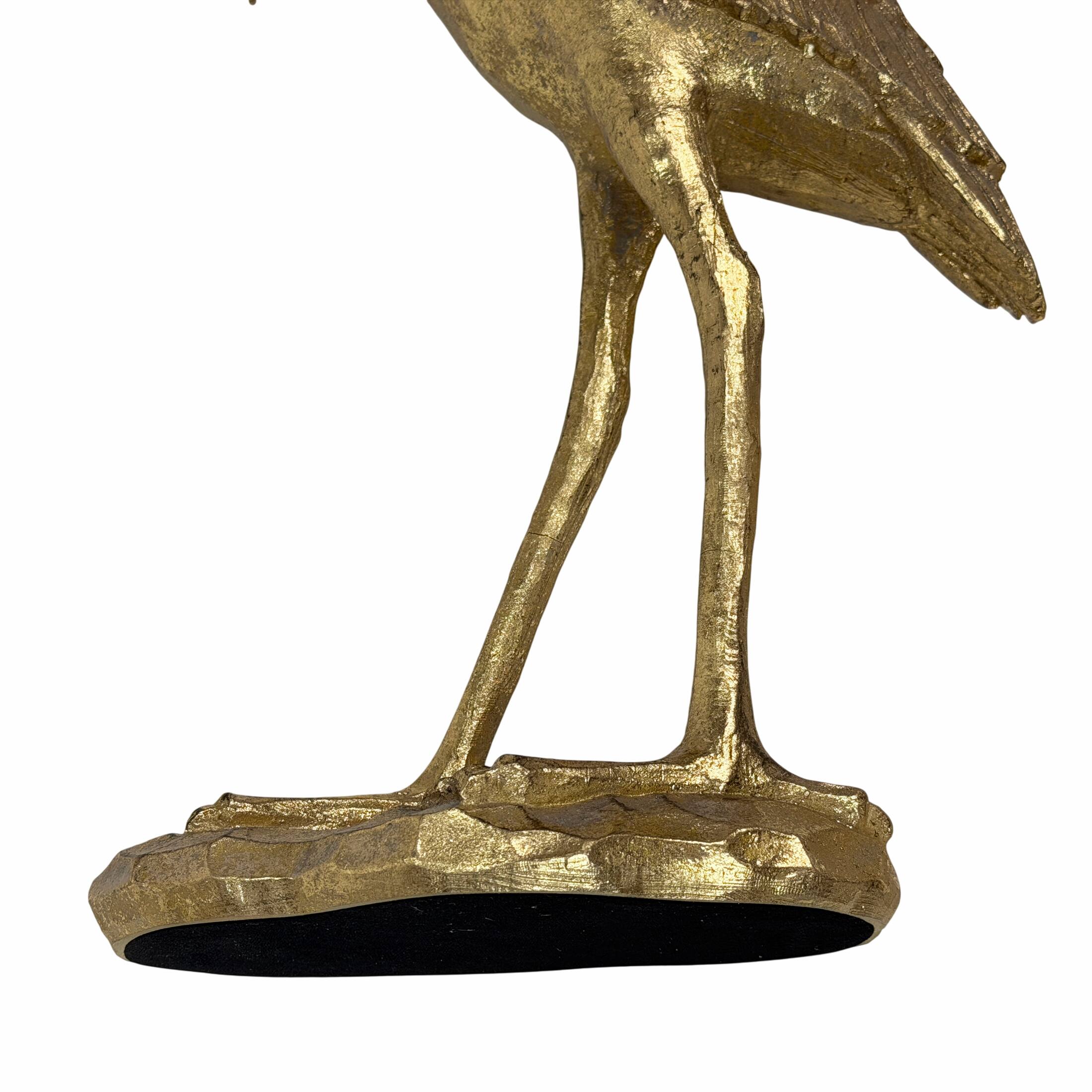 Alt View 1. Things2Die4 - Gold Pelican Statue 16 Inch Tall Resin Bird Sculpture Coastal Decor - Gold.