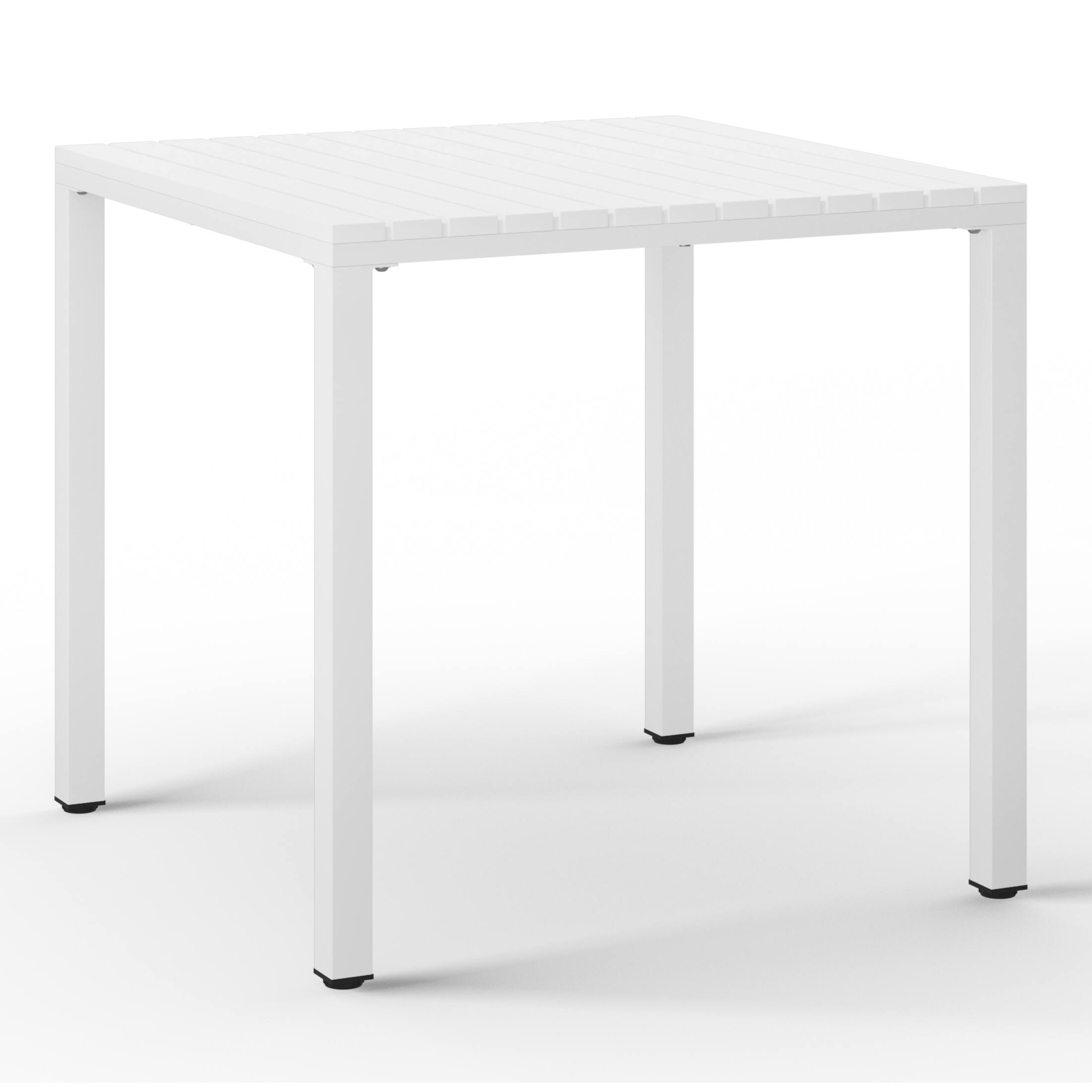 Left. WestinTrends - WestinTrends Playa 5-Piece Outdoor Metal Frame Square Dining Table Patio Set with Stackable Patio Dining Chairs - White.