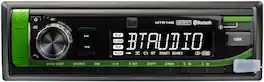 Dual - Kioti Tractor Radio | 7-Character LCD | Bluetooth | USB | Weatherproof | Plug N Play Harness - Black
