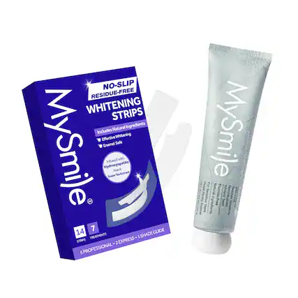 NO-SLIP RESIDUE-FREE WHITENING STRIPS
Natural Ingredients
Includes Effective Whitening
Enamel Safe
MySmile Hydroxyapatite Infused Green Alce & Tea Extract
7 GUIDE
14 SHADE TREATMENTS + 1 STRIPS
2 EXPRESS
5 PROFESSIONAL
MySmile Toothpaste
Natural Fluoride-Free
Whitens Remineralizes
Reduces Sensitivity
Fortify Sensitive Teeth
Enamel Safe
Reduces Sensitivity
Ingredients