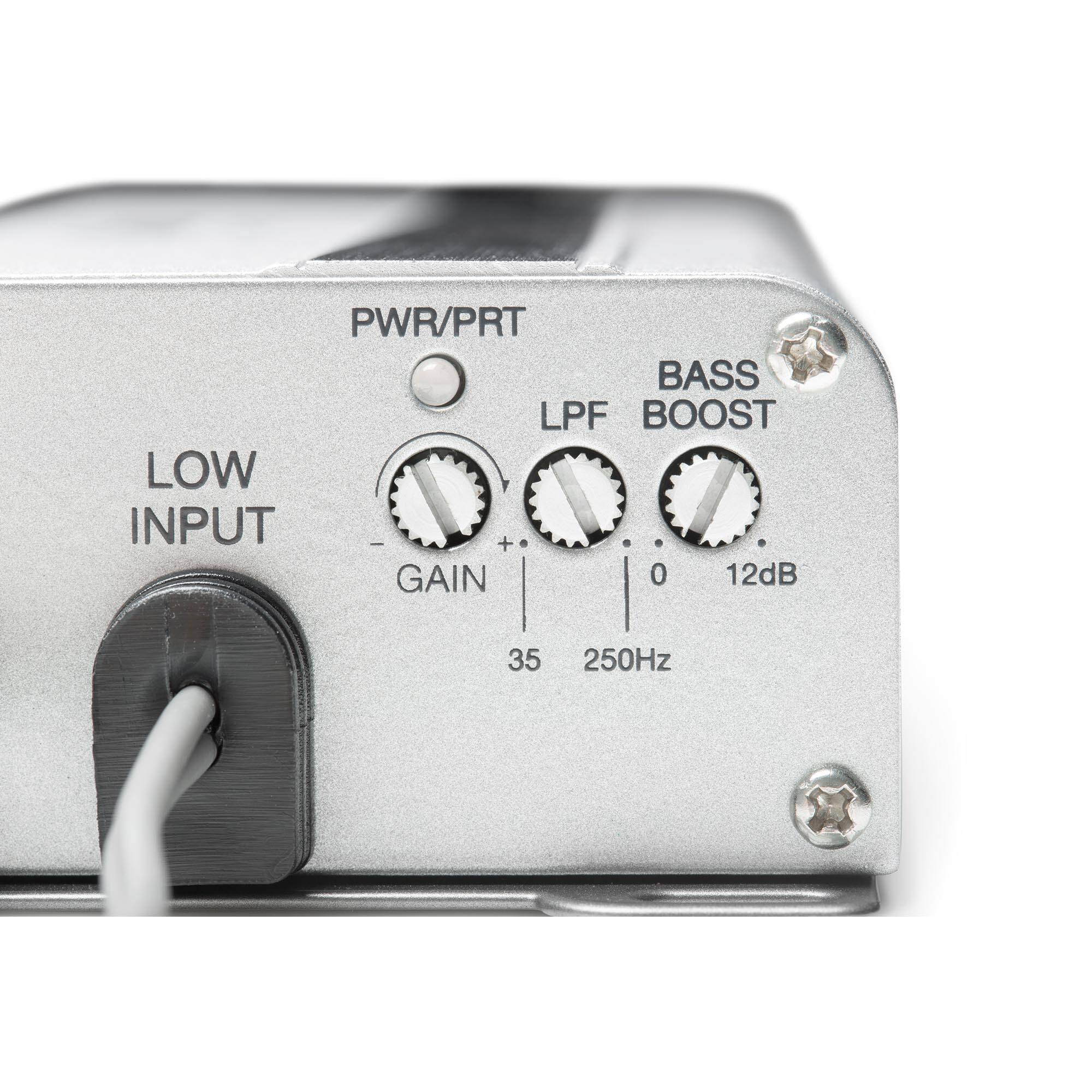 PWR/PRT  
LOW INPUT  
GAIN  
LPF  
BASS BOOST  
0 12dB  
35 250Hz