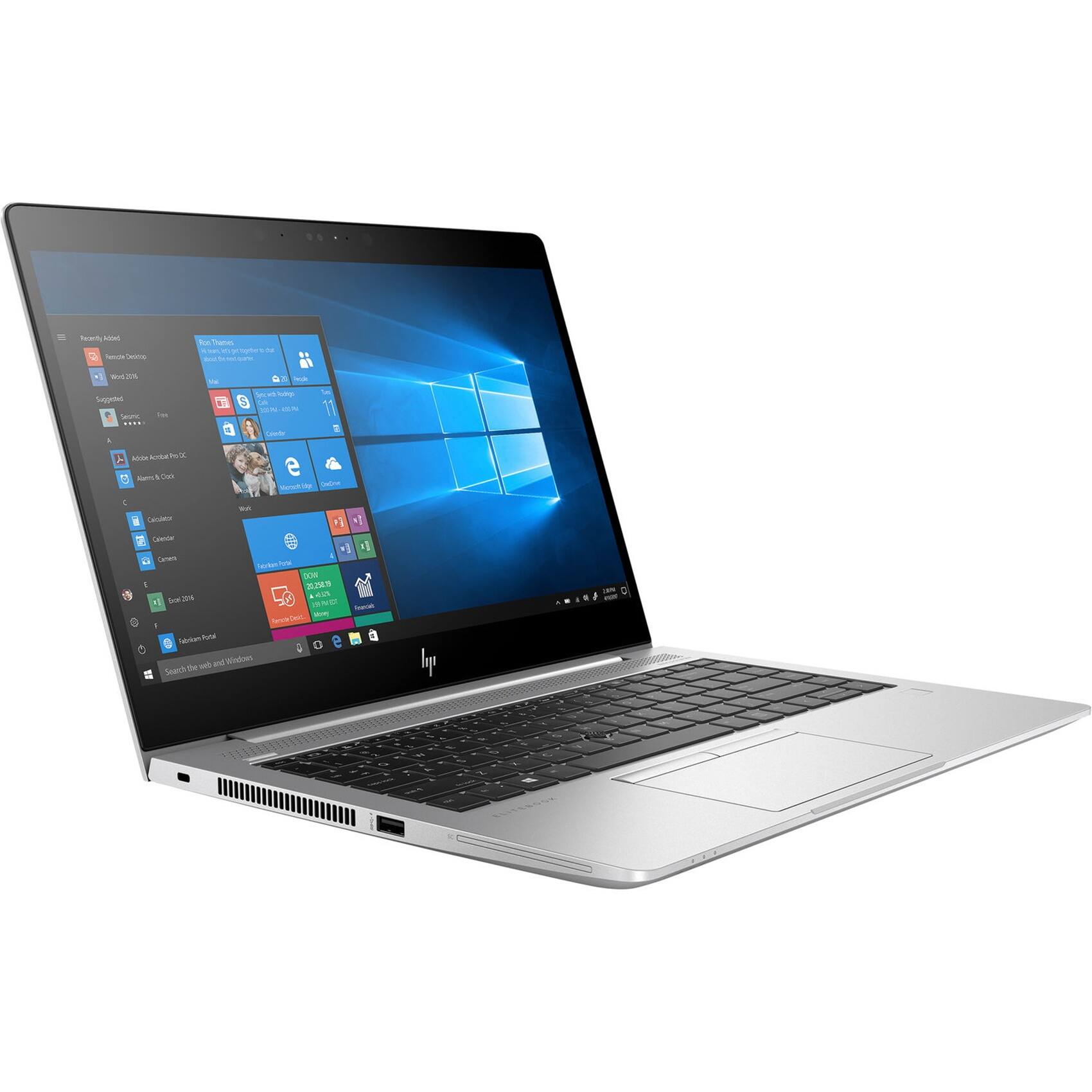 Angle. HP - EliteBook 14" Refurbished Laptop - Intel Core i7 - 16GB Memory - 512GB Solid State Drive - Silver.