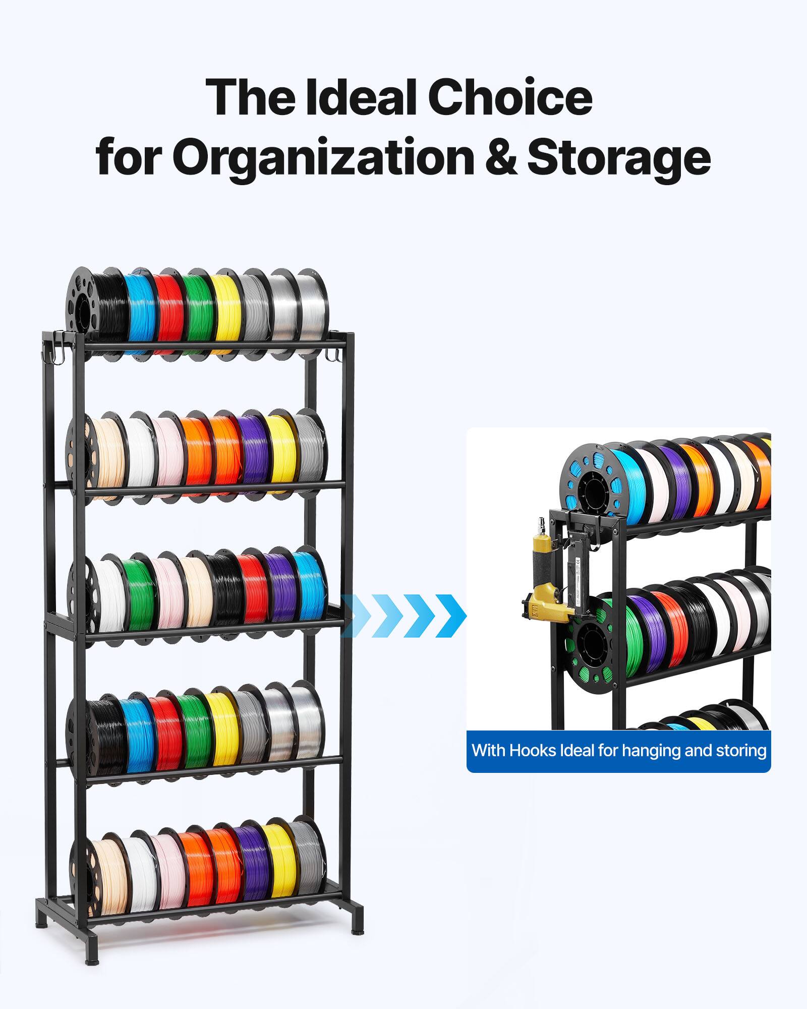 The Ideal Choice for Organization & Storage

With Hooks Ideal for hanging and storing