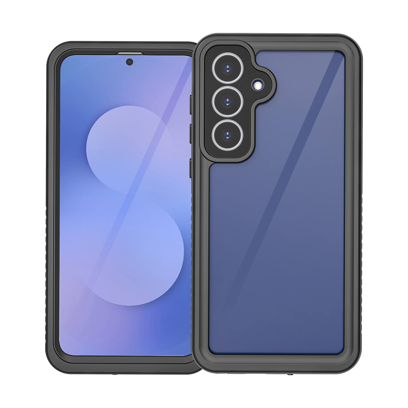 Left. UUCOVER - Waterproof Case for Samsung Galaxy S25 FE,Shockproof Full Body Protective Case with Screen Protector Clear Back Cover - Black.