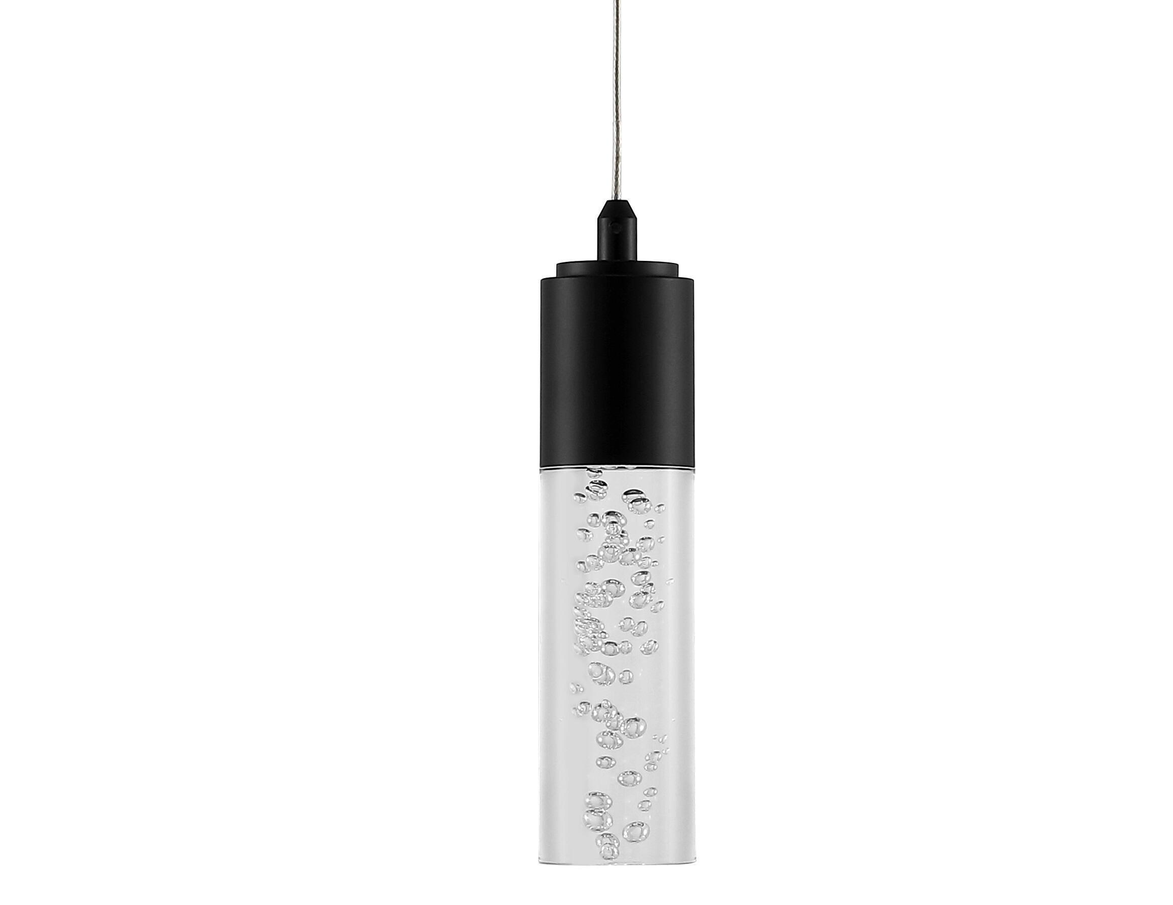 Alt View 3. Jonathan Y - Bolha 4.75" 1-Light Bubble Acrylic/Iron Modern Minimalist Integrated LED Pendant, Black - Black.