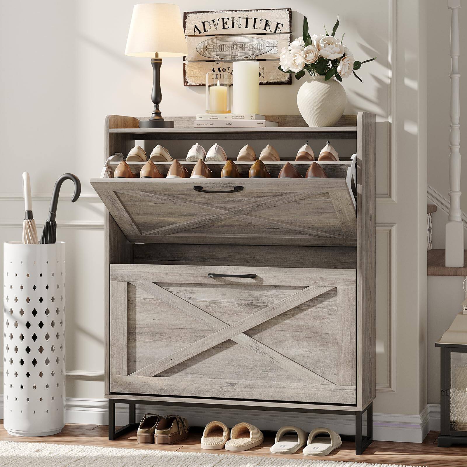 Washed Gray 2-Drawers