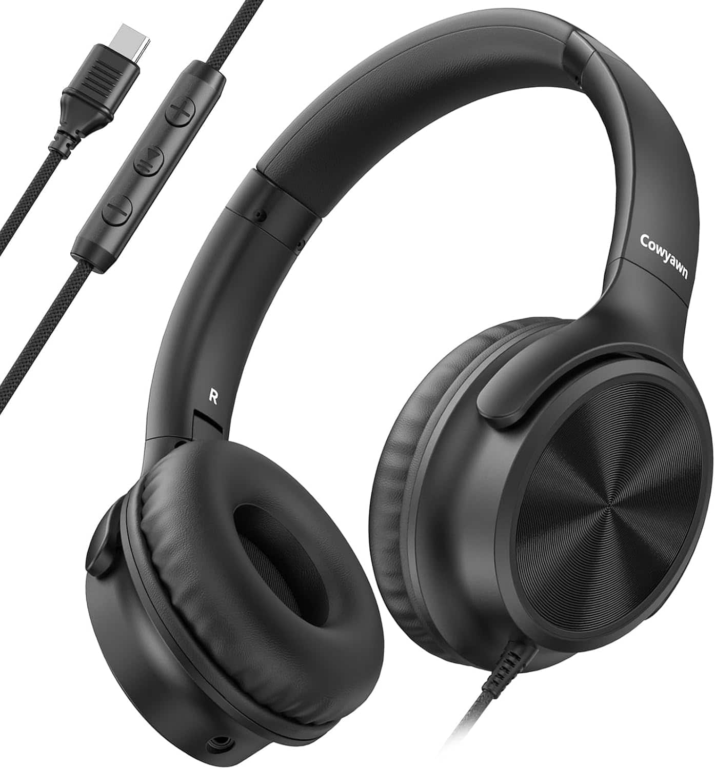 Vulpecula Spade - USB C Headphones Wired, Over Ear USB C Wired Headphones with Microphone, Volume Control