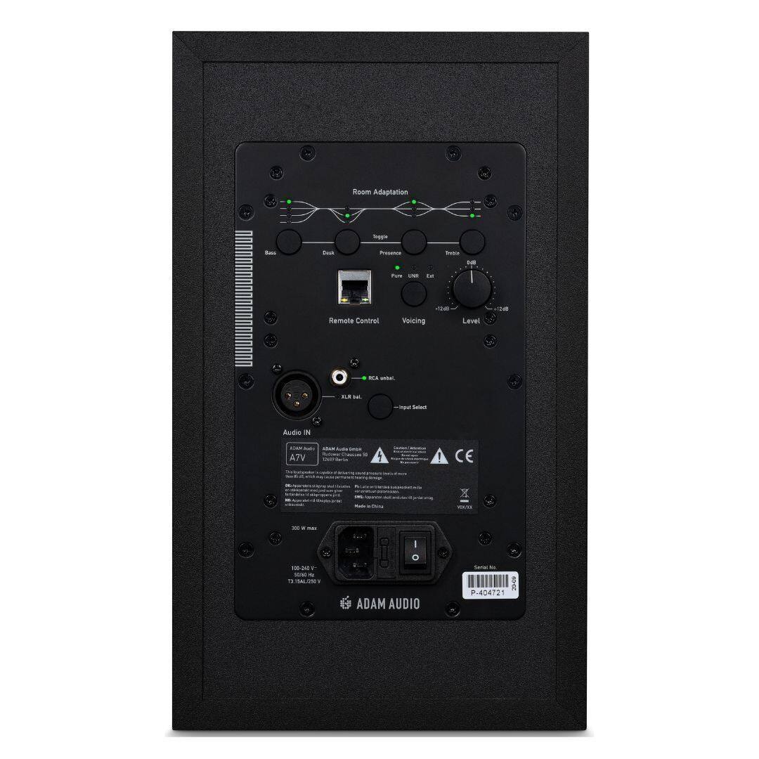 3 Room Adaptation Sopgile Buss Bes I Purs UNB t -s -0 : Remote Control 2 Voicing Level - - -. NE -- Select Audio IN - - A7V . ! CE - . i I 108-240 a sre - 11 TAL/ SAL - ADAM AUDIO Sana  2009 P.404721