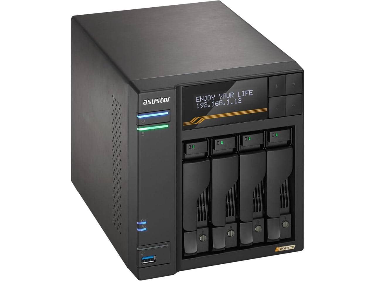 Asustor Lockerstor 4 Gen3 AS6804T 4 Bay NAS, 2.3GHz CPU, USB 4