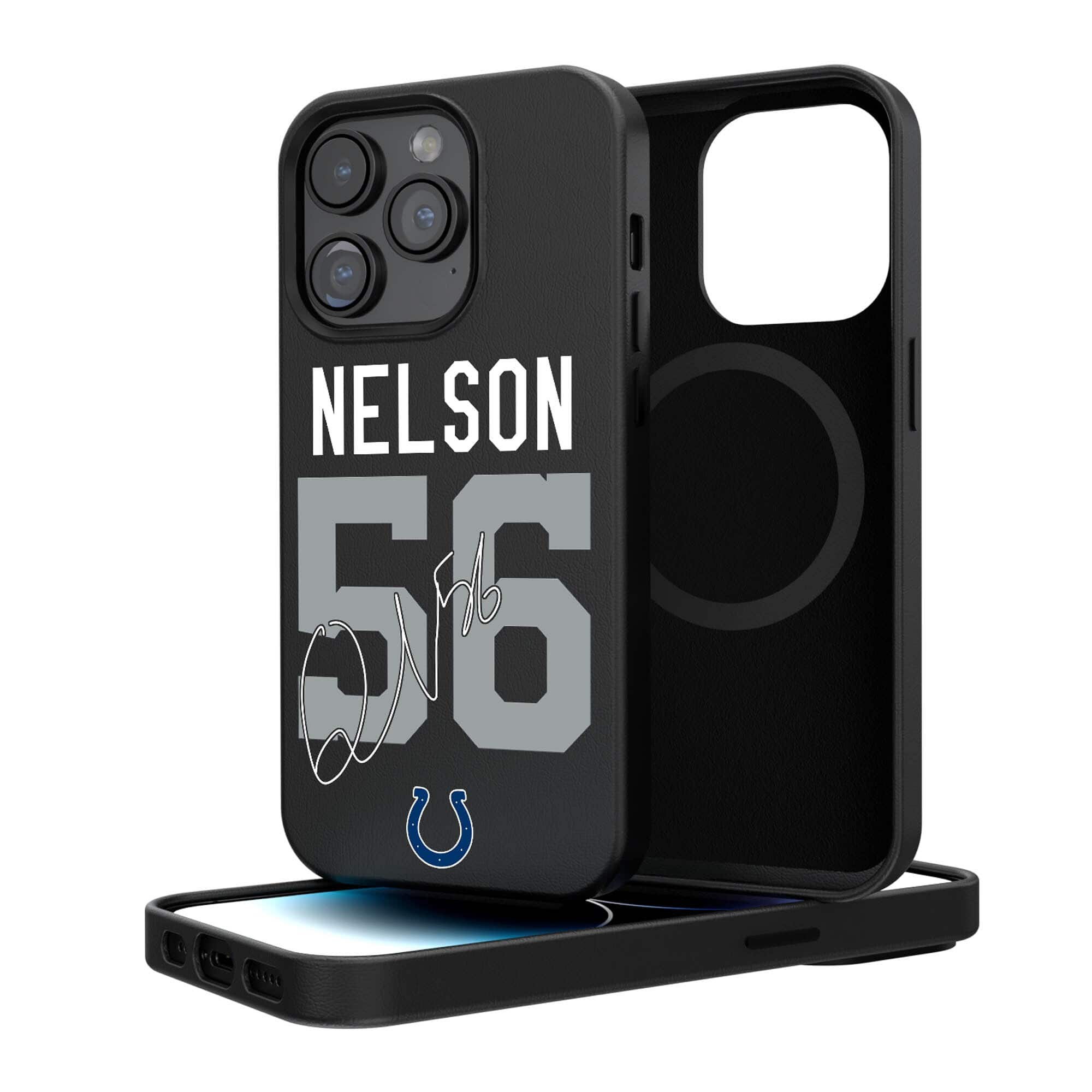 Keyscaper - Quenton Nelson Indianapolis Colts iPhone Magnetic Bump Case - 15 Pro - Black