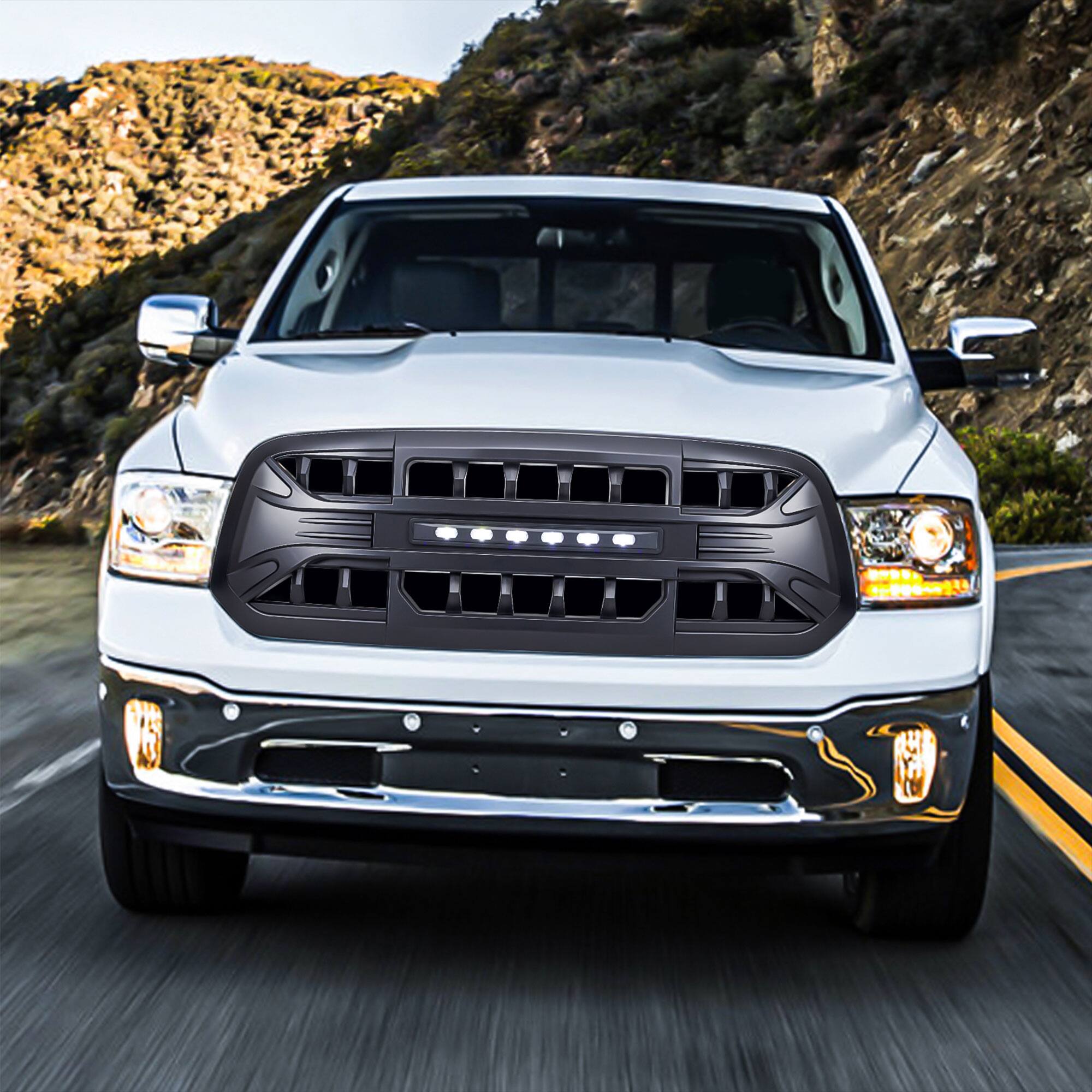 Alt View 5. AMERICAN MODIFIED - AMERICAN MODIFIED Armor Grille for 13-18 Dodge Ram 1500, 19-23 Ram 1500, Black - Matte Black.