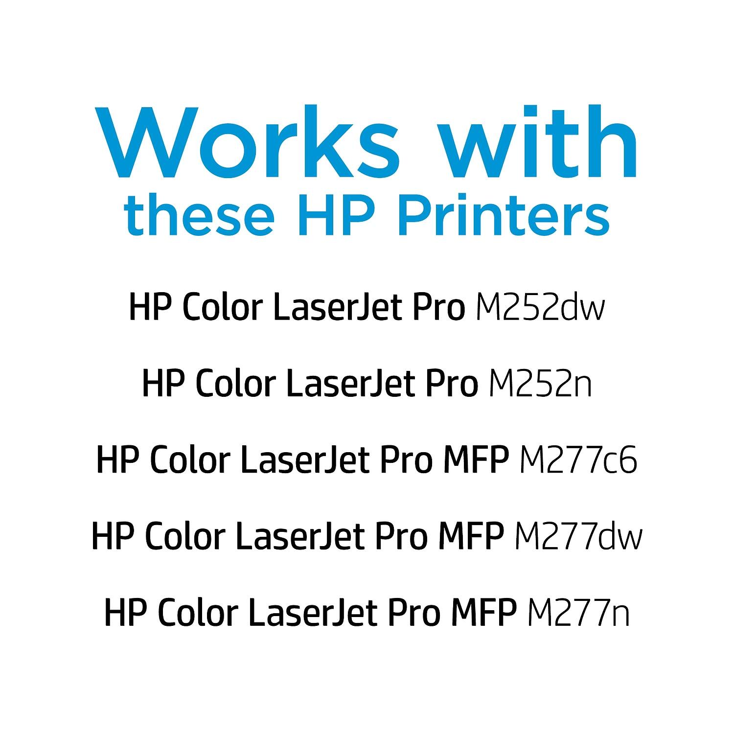 Works with these HP Printers

- HP Color LaserJet Pro M252dw
- HP Color LaserJet Pro M252n
- HP Color LaserJet Pro MFP M277c6
- HP Color LaserJet Pro MFP M277dw
- HP Color LaserJet Pro MFP M277n