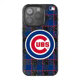 Keyscaper - MLB - Chicago Cubs Plaid Bling iPhone Case - 15 - Black