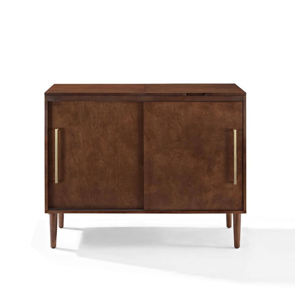 Alt View 1. Crosley Furniture - Everett Large Record Player Cabinet With Vinyl Storage - Mahogany.