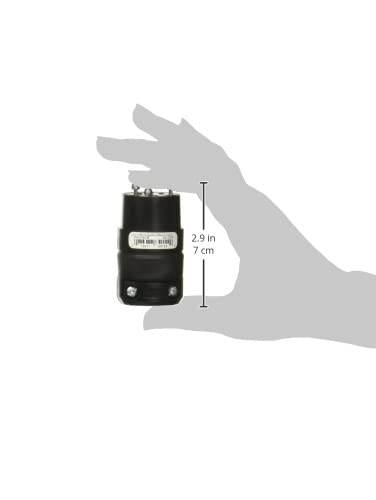 Left. Leviton - Leviton Commercial Rubber Ground/Straight Blade Connector 5-15R 18-12 AWG 2 Pole 3 Wire - Black.