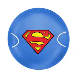 Slippery Racer - 26" Heavy Duty Superman Metal Saucer Sled with Rope Handles - Blue