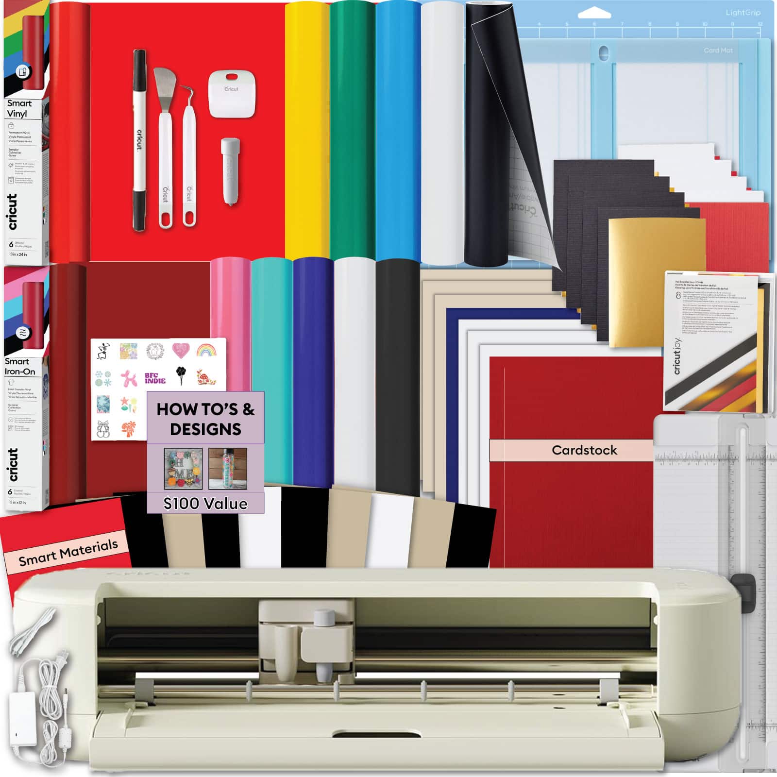 Cricut - Explore 5 Crafting Machine Bundle with Smart Vinyl, Smart Iron-On, Accessories & Digital Design eBook