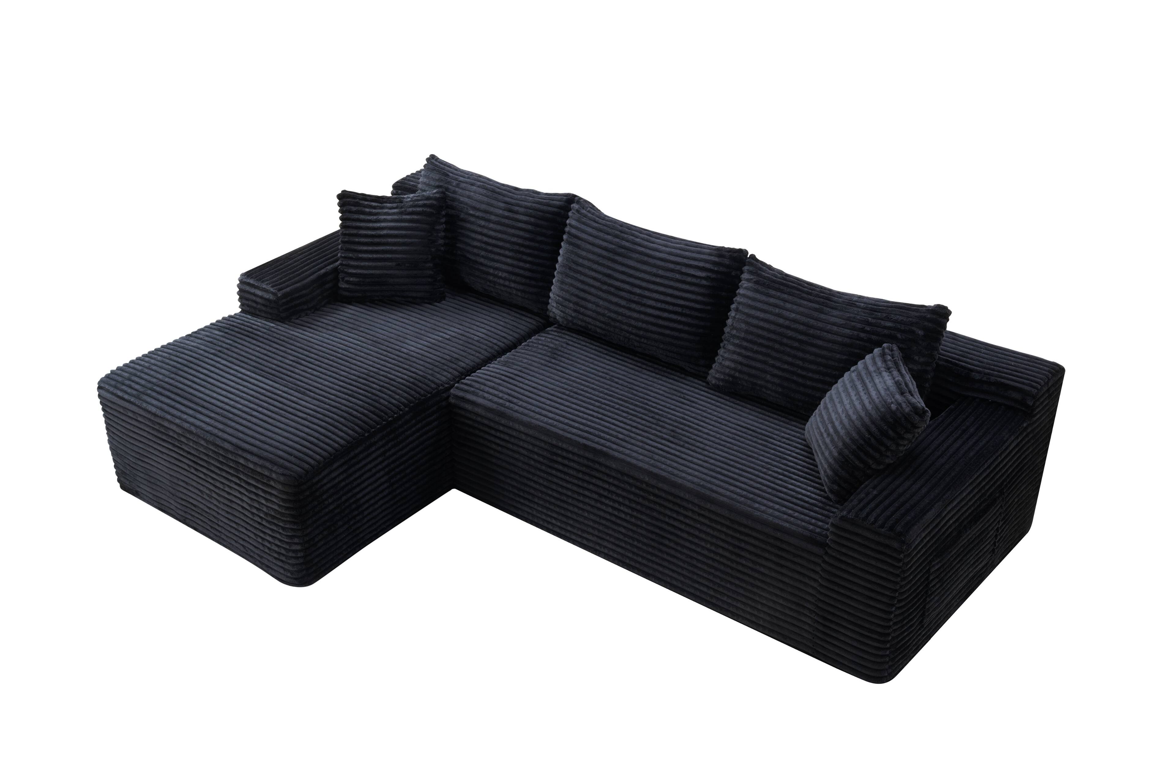 "Anysun - 94.5"" L-Shape Cloud Modular Sectional Sofa with Left Chaise-Deep-Seat Corner Couch, No Assembly for Living Room&Bedroom - Black" price history on PriceWatchPro