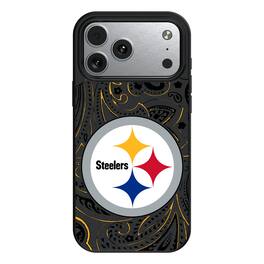Keyscaper - NFL - Pittsburgh Steelers Paisley iPhone Magnetic Bump Case - 15 - Black