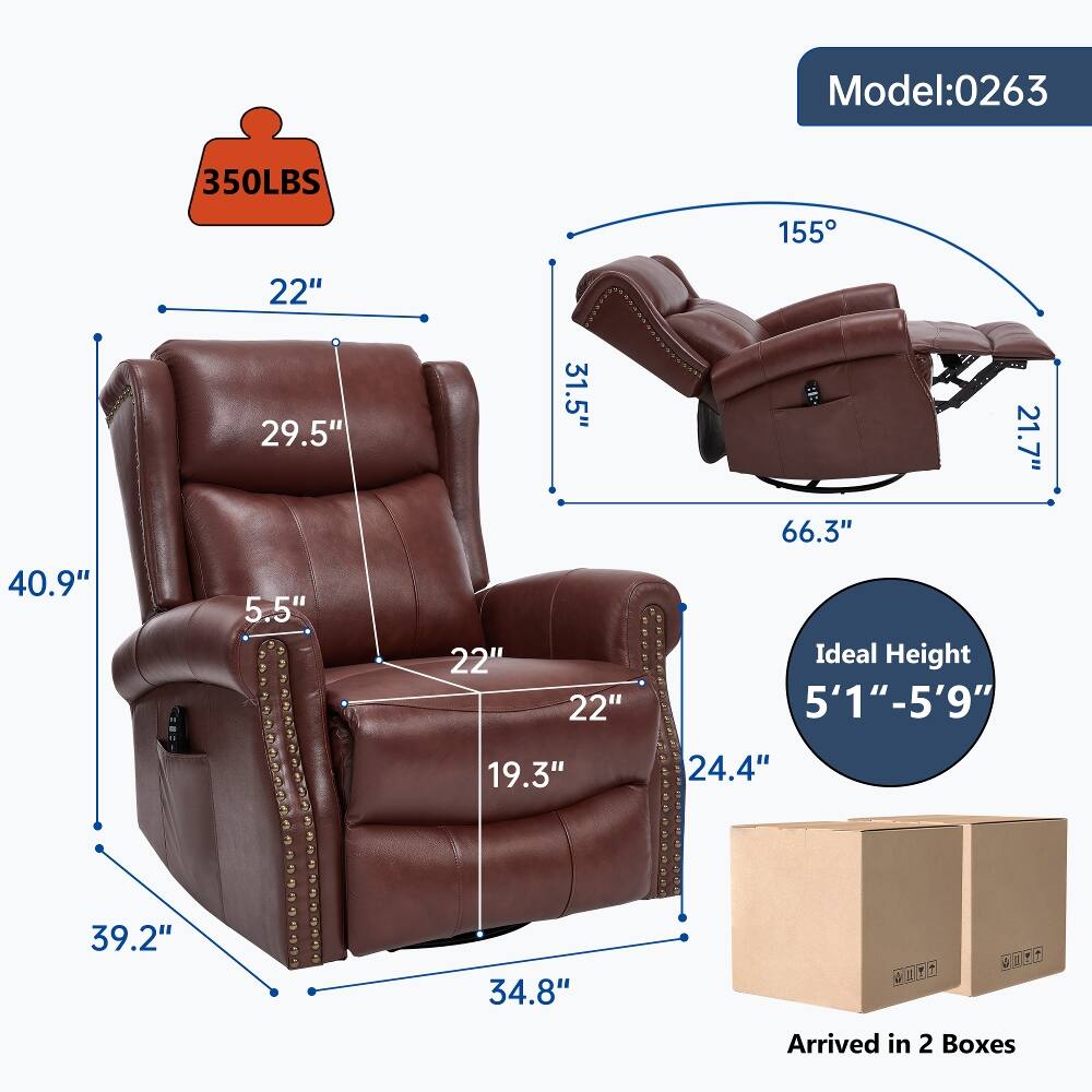 Model: 0263  
350LBS  
155°  
22"  
29.5"  
31.5"  
66.3"  
21.7"  
40.9"  
5.5"  
22"  
22"  
Ideal Height 5'1"-5'9"  
19.3"  
24.4"  
39.2"  
34.8"  
Arrived in 2 Boxes