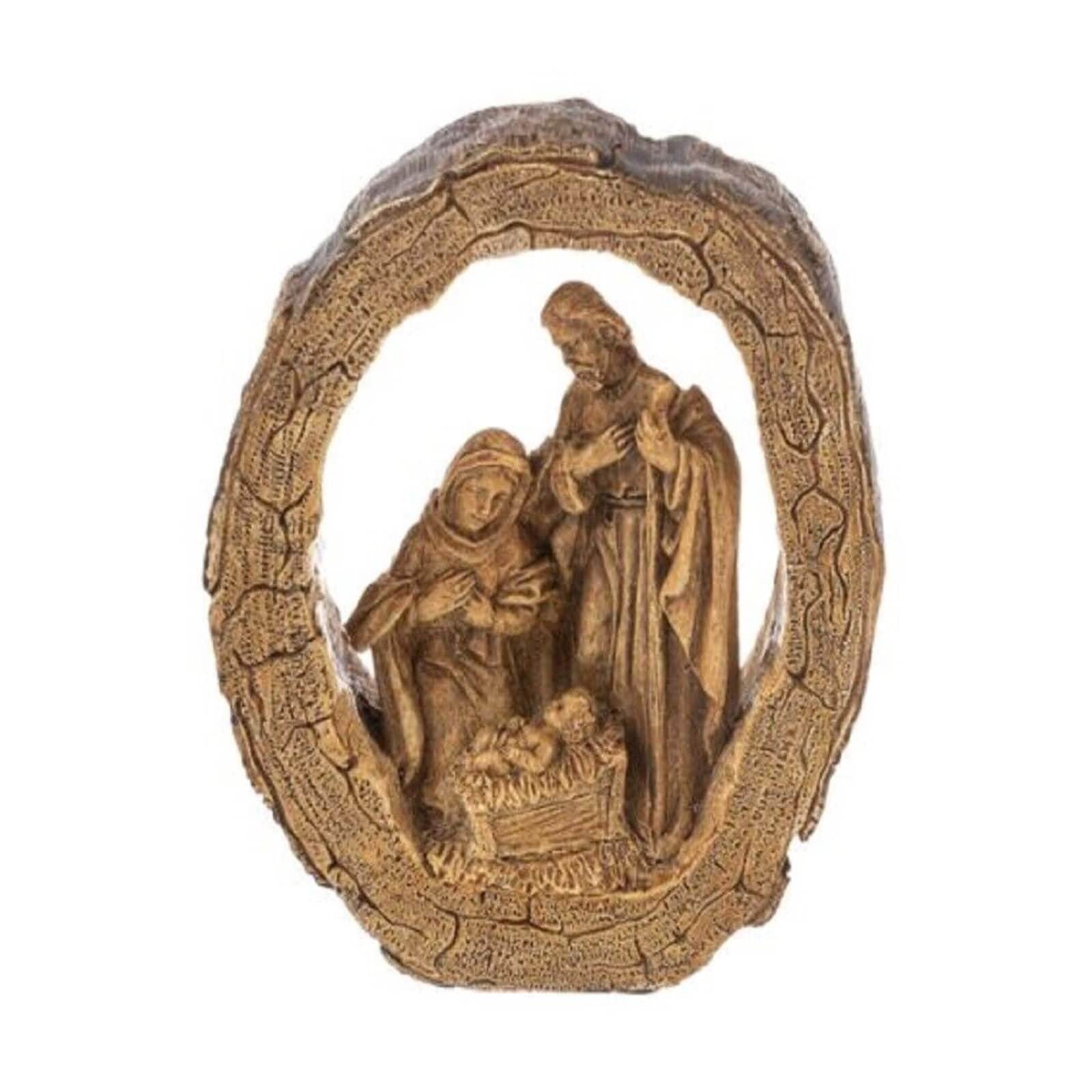 Ganz - Log Nativity Christmas Polyresin Figurine Christmas 5 inch - Brown