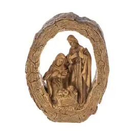 Ganz - Log Nativity Christmas Polyresin Figurine Christmas 5 inch - Brown