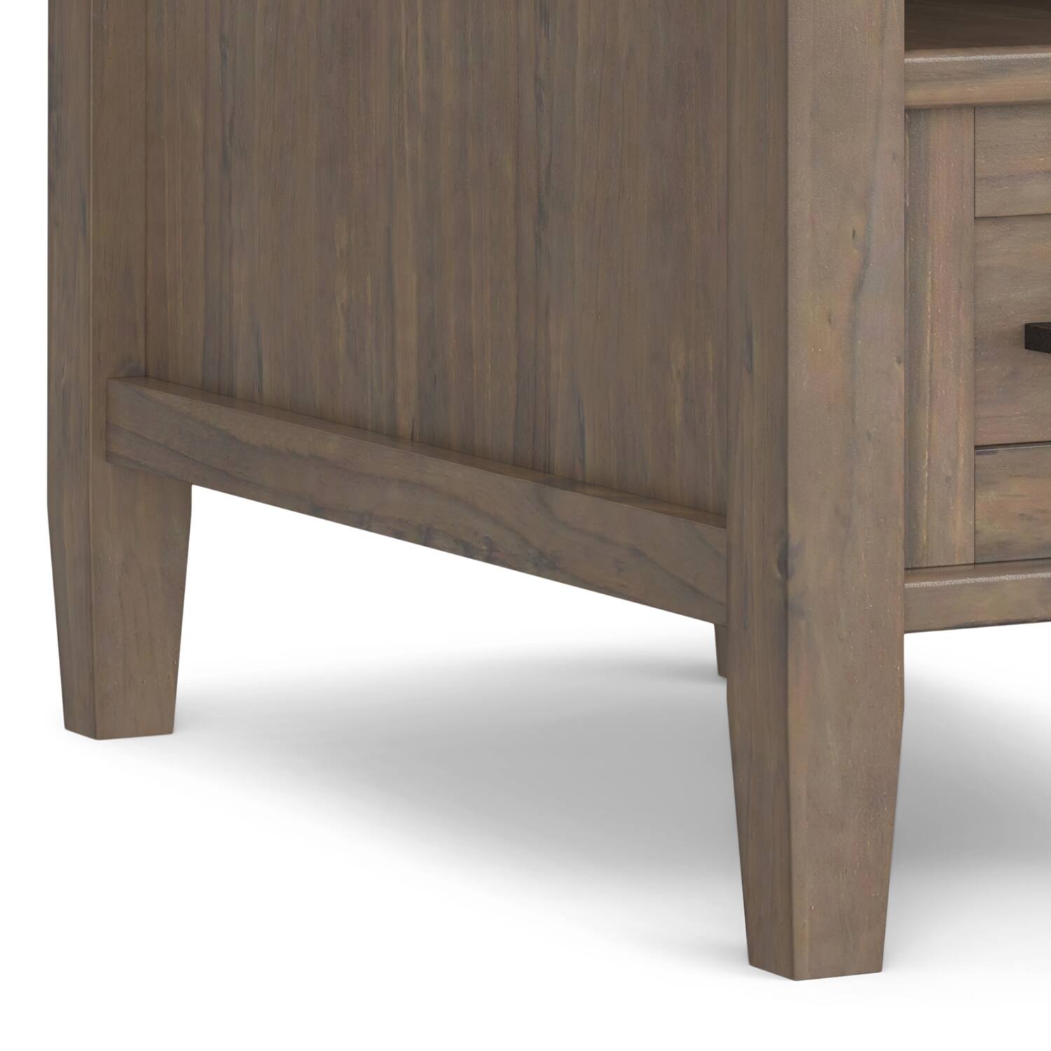 Alt View 6. Simpli Home - Ela SOLID WOOD 14 inch Wide Rectangle Transitional Narrow End Table in Smoky Brown - Smoky Brown.