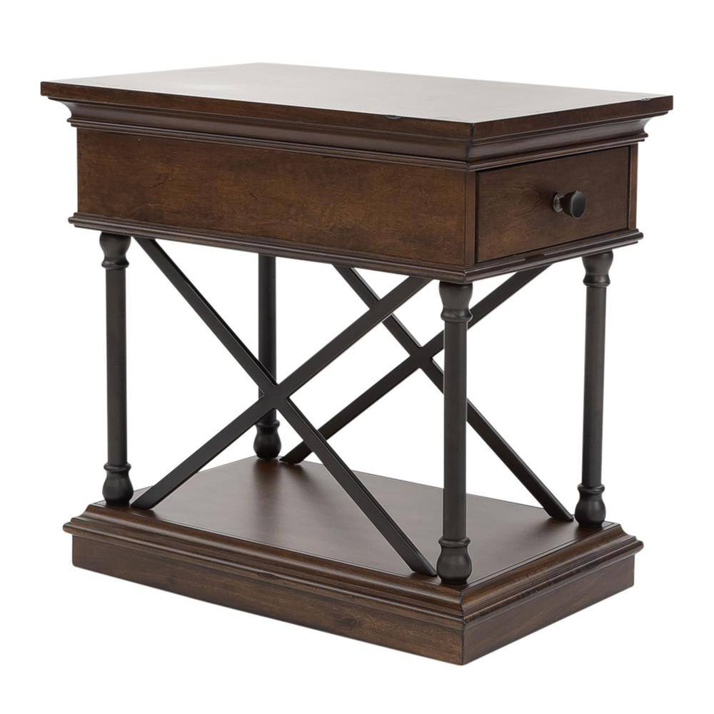 Alt View 2. Liberty Furniture Industries - Tribeca Drawer Chair Side Table in Cordovian Brown - Brown.