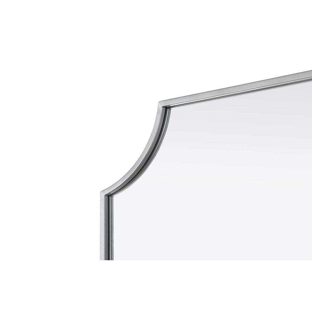 Back. Elegant Kitchen and Bath - Notched Metal Mirror 22x36 inch in Silver - Silver.