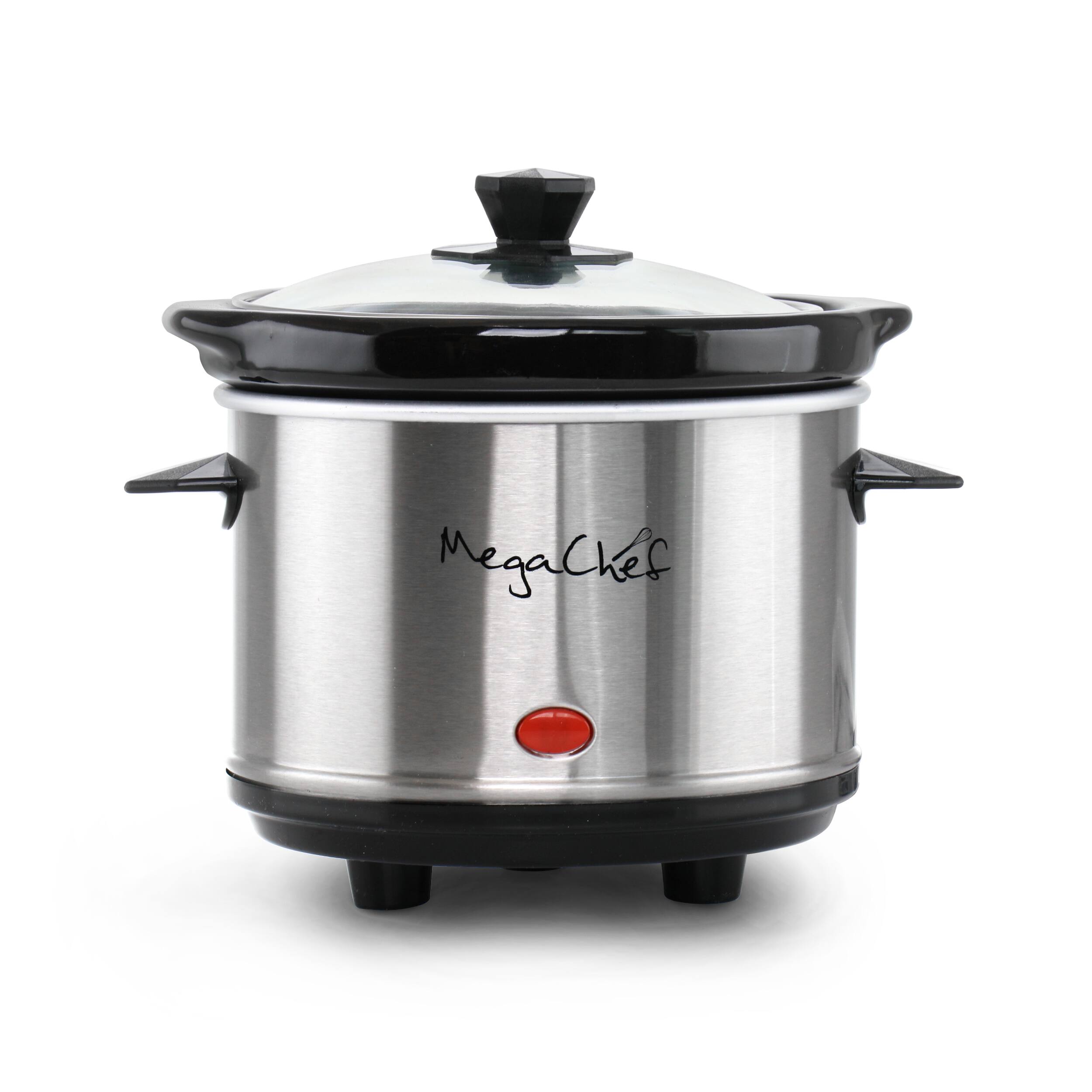 Alt View 3. MegaChef - MegaChef 8 Quart Slow Cooker with Bouns Mini 0.6 Quart Warmer - Silver.