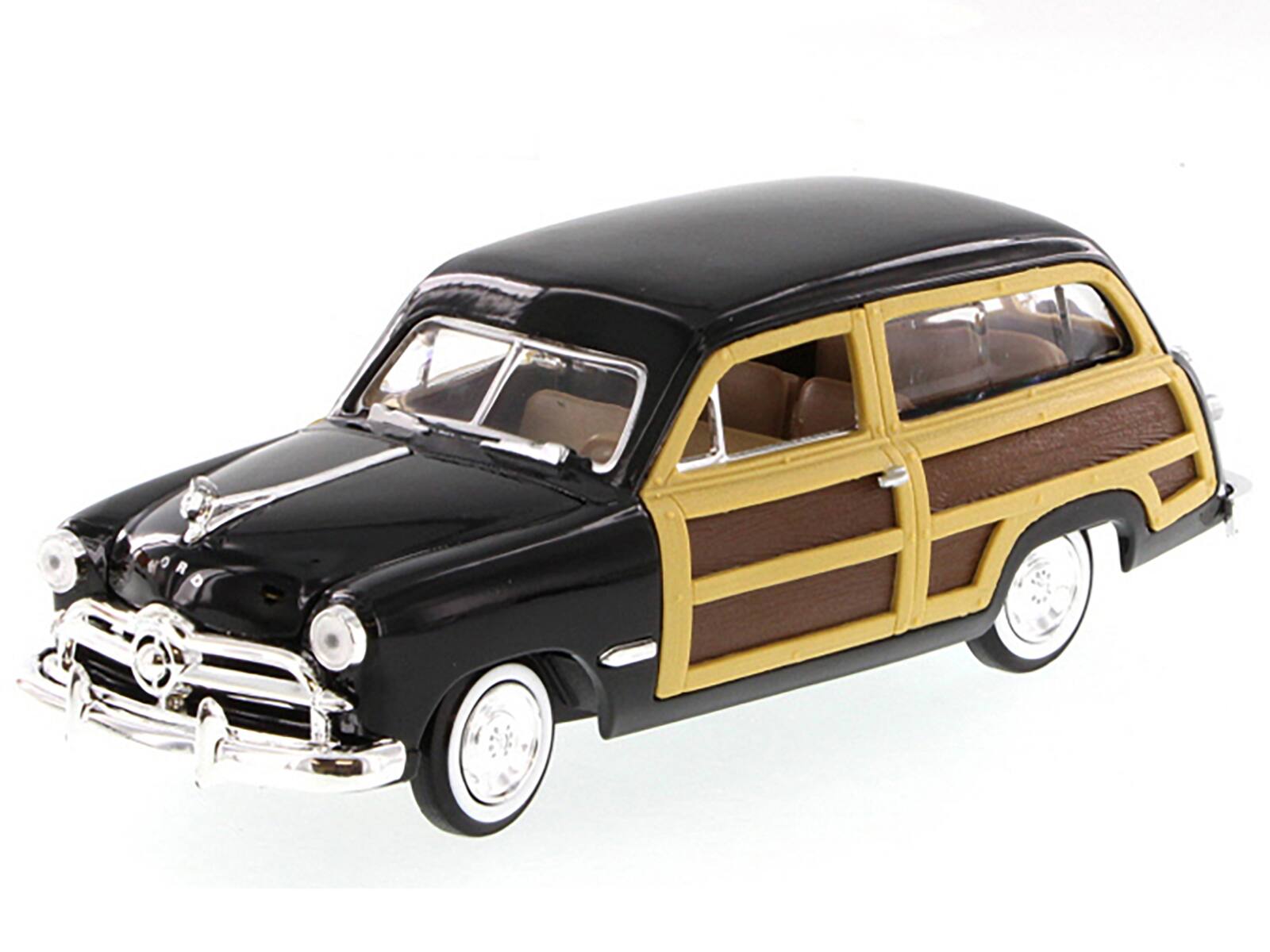 Alt View 1. Motormax - 1949 Ford Woody Wagon Black 1/24 Diecast Model Car by Motormax.
