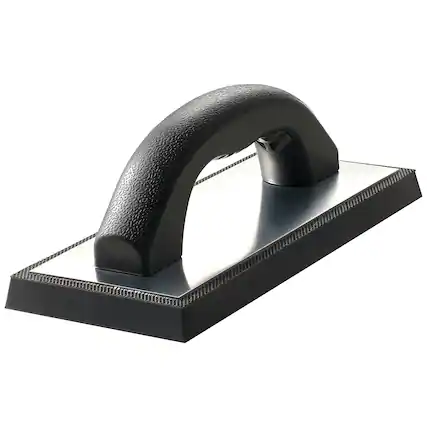 Front. VEVOR - Grout Float, Professional Rubber Tile Grout Tool with Anti-slip Handle & Lightweight Aluminum Connector Backplate - Black.