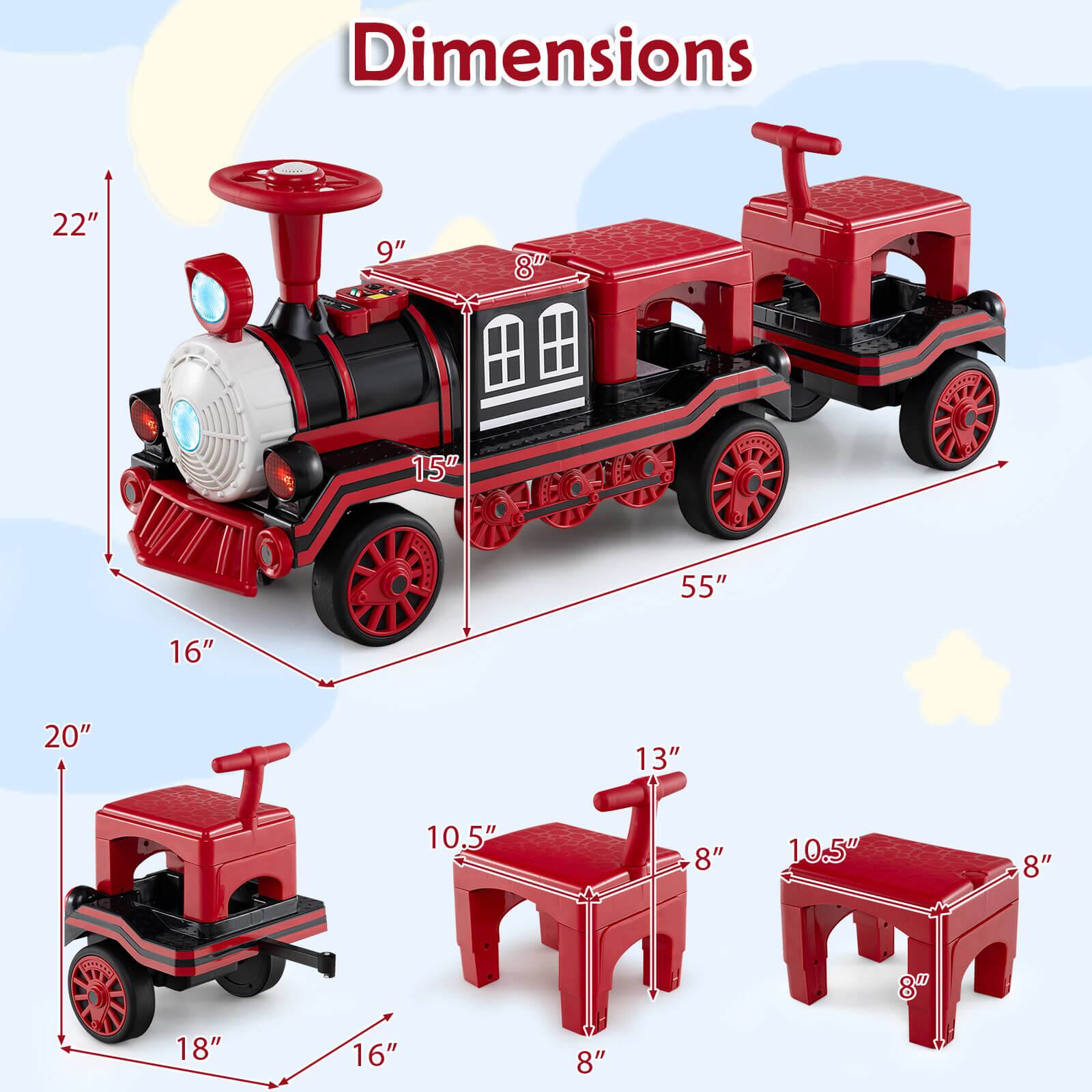 Dimensions  
22" x 9" x 15" x 55"  
16" x 20" x 18" x 16"  
13" x 8" x 10.5" x 8"  
10.5" x 8" x 8"