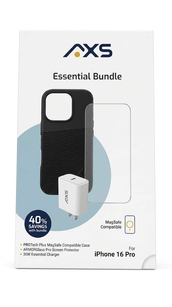 AXS - Case Screen Power Bundle - iPhone 16 Pro - Black