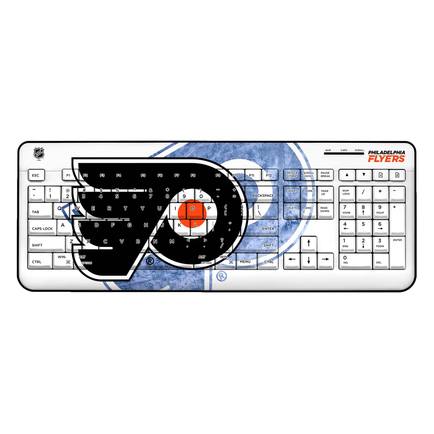 Keyscaper - Philadelphia Flyers Ice Tilt Wireless Keyboard - Multicolor