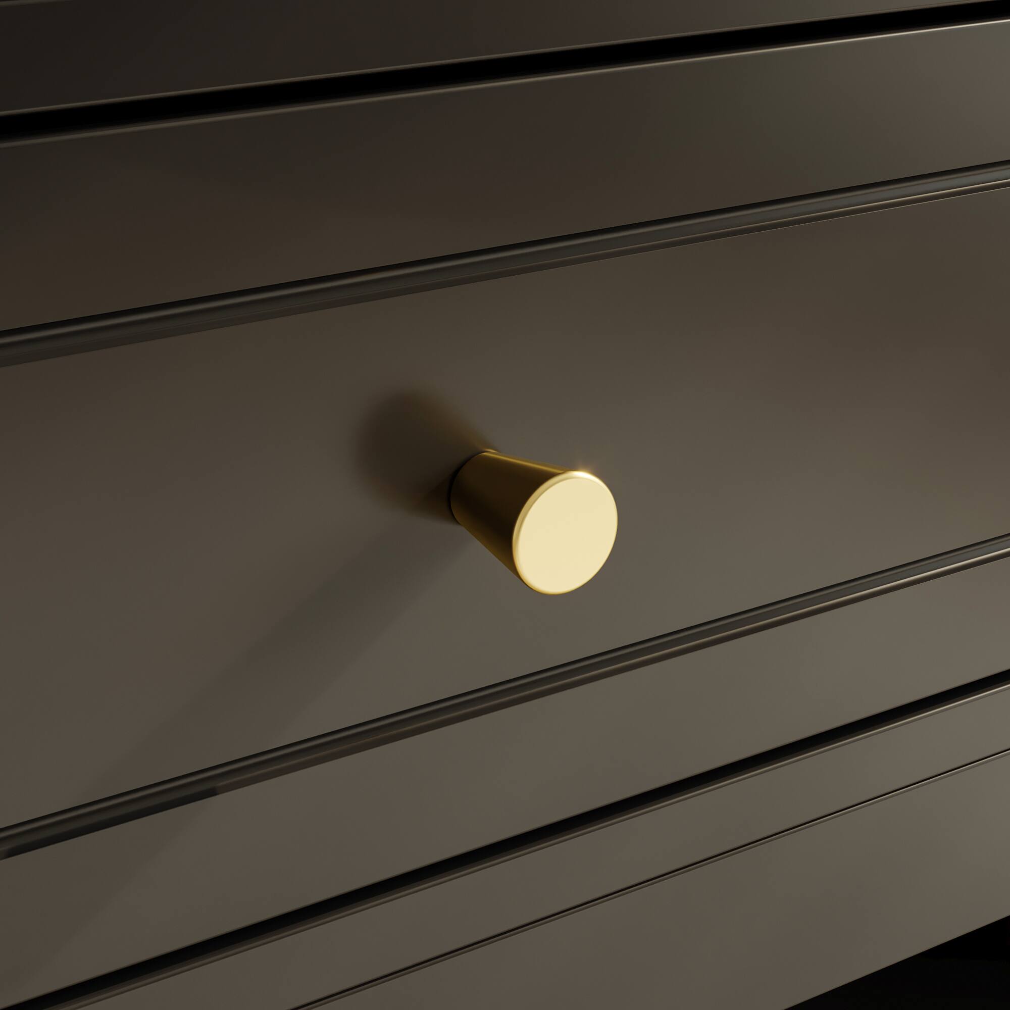 Alt View 2. Famapy - Tempered Glass Display Cabinet with Drawers – Modern Black & Gold Showcase for Living Room, Dining Room, or Study - Black.