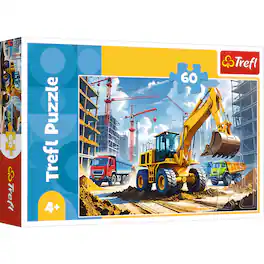 Trefl - Kids Backhoe Loader Tractor 60 Piece Puzzle