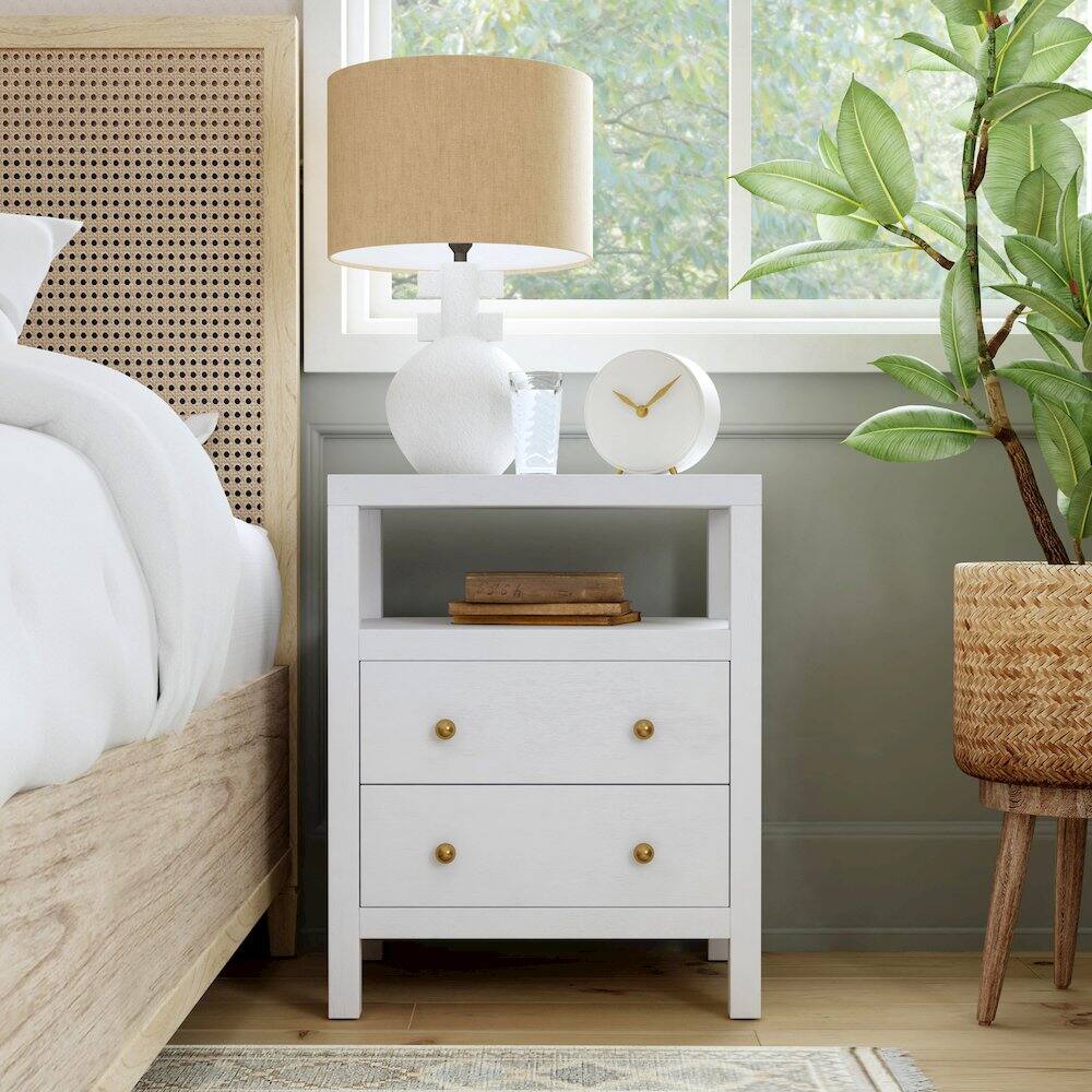 Alt View 5. Butler Specialty - Nora 2-Drawer Nightstand - White.