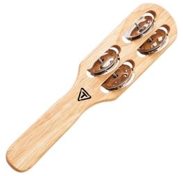Tycoon Percussion - Wooden Jingle Stick, Natural Finish, Siam Oak Wood Construction, Chrome-Plated Steel Jingles, Lightweight
