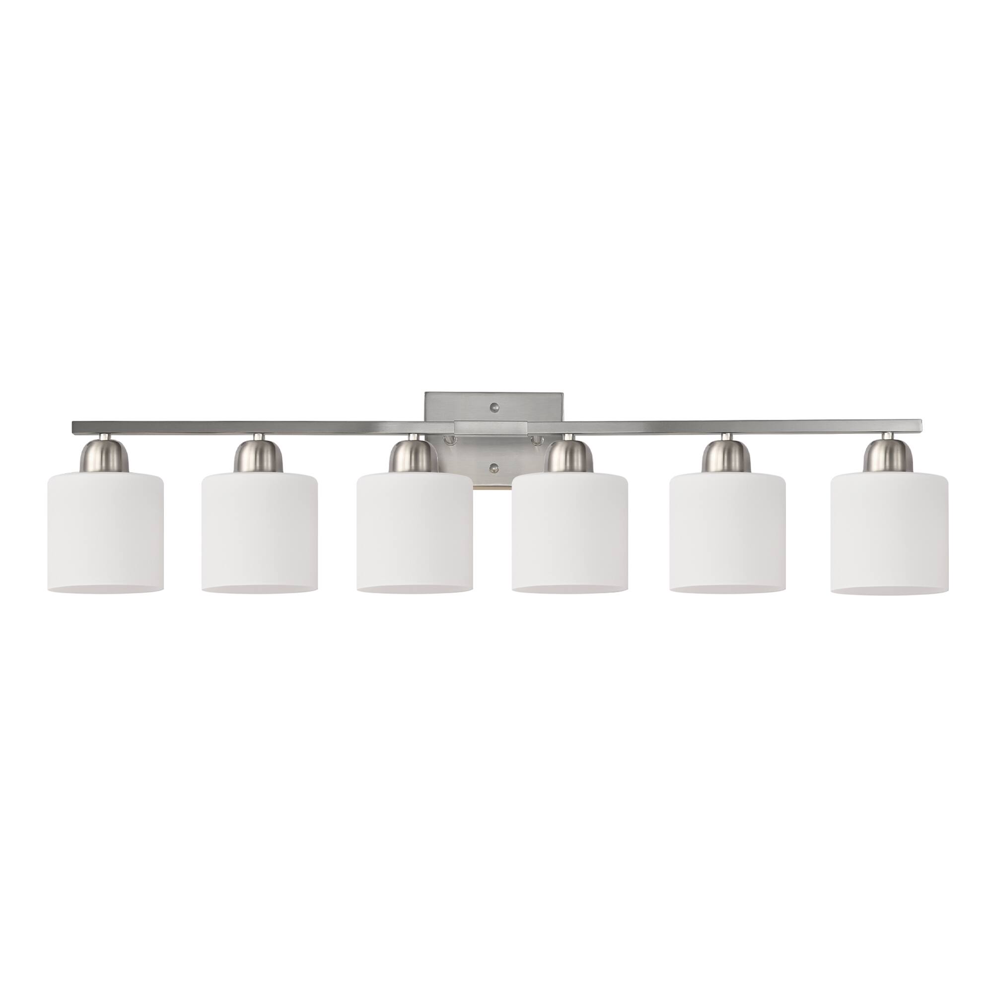 Alt View 5. HOMLUX - 38.19 in. 6 Lights White LED Vanity Light Bar Vanity Accent Lighting Fixtures and Metal Wall Sconces with Crystal Shade.