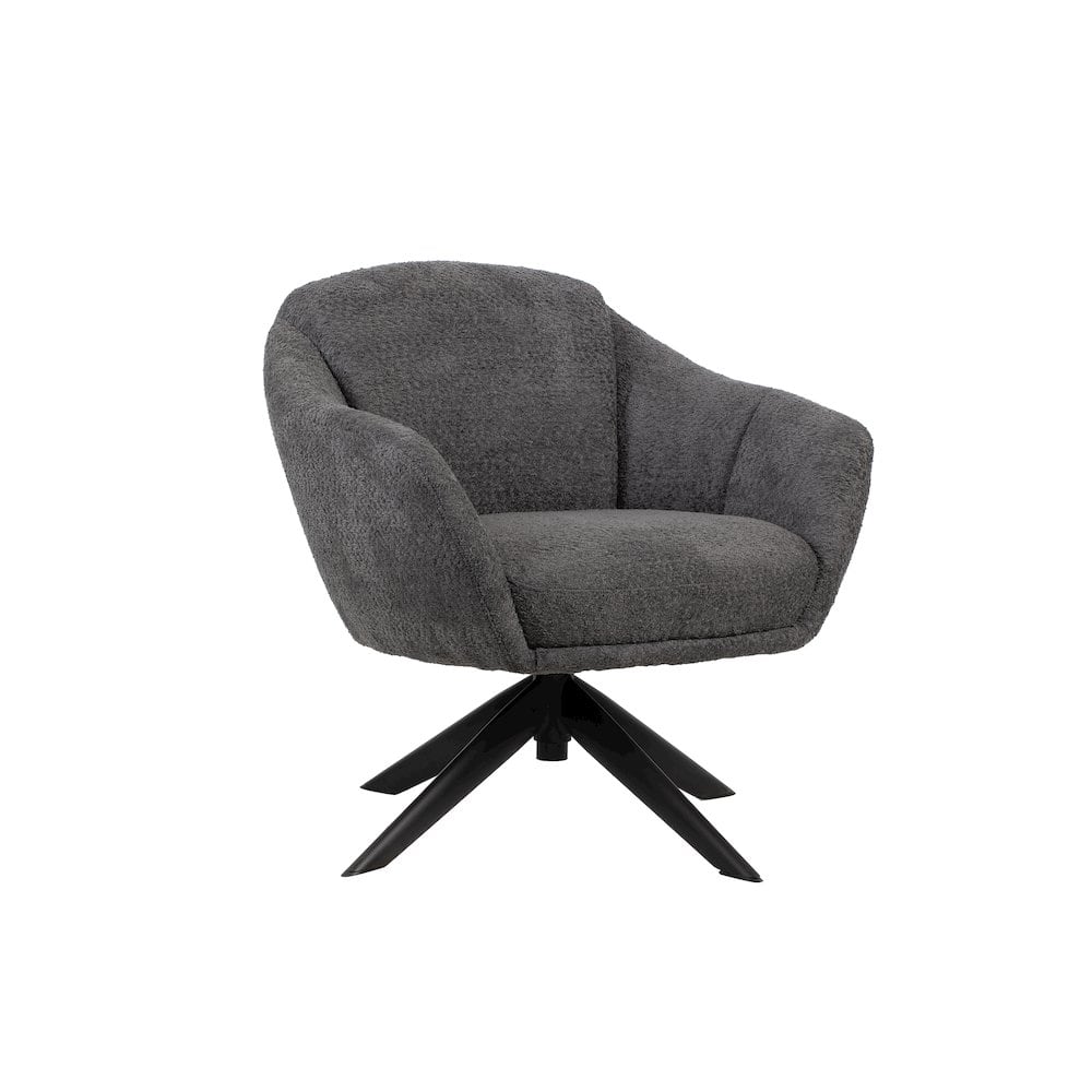 New Classic Furniture - Fleming Metal and Fabric Swivel Lounge Chair - Gray