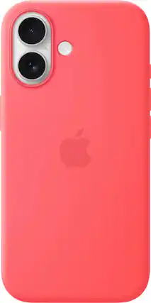 Front. Apple - iPhone 17 Silicone Case with MagSafe - Bright Guava.