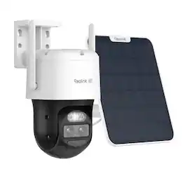 Reolink - TrackMix 4K Dual-Lens WiFi PTZ Battery Security Camera Solar Panel, 360° Wide-Angle Auto-Tracking 8×Hybrid Zoom - White