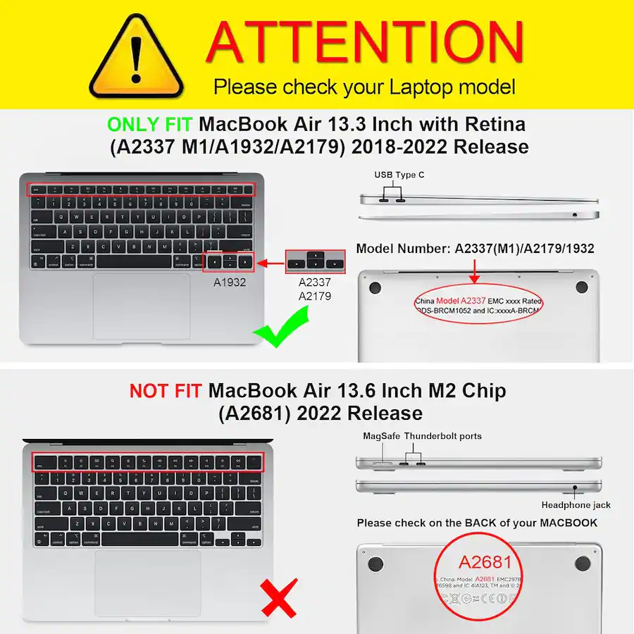Top Shell Chinese Fintie Heavy Duty Case for MacBook Air 13.3 Inch, A2337 (M1) / A2179 ...