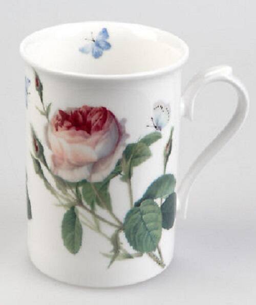 Angle. Jiallo - Roy Kirkham Anne Mug - Palace Garden Set of 6, Bone China Ceramic, Made in England - Mutli color.