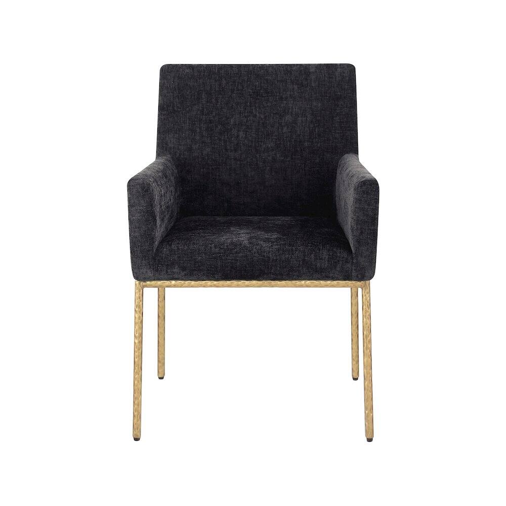 Alt View 2. Meridian Furniture - Reeves Black Chenille Fabric Dining Chair, Set of 2 - Black.