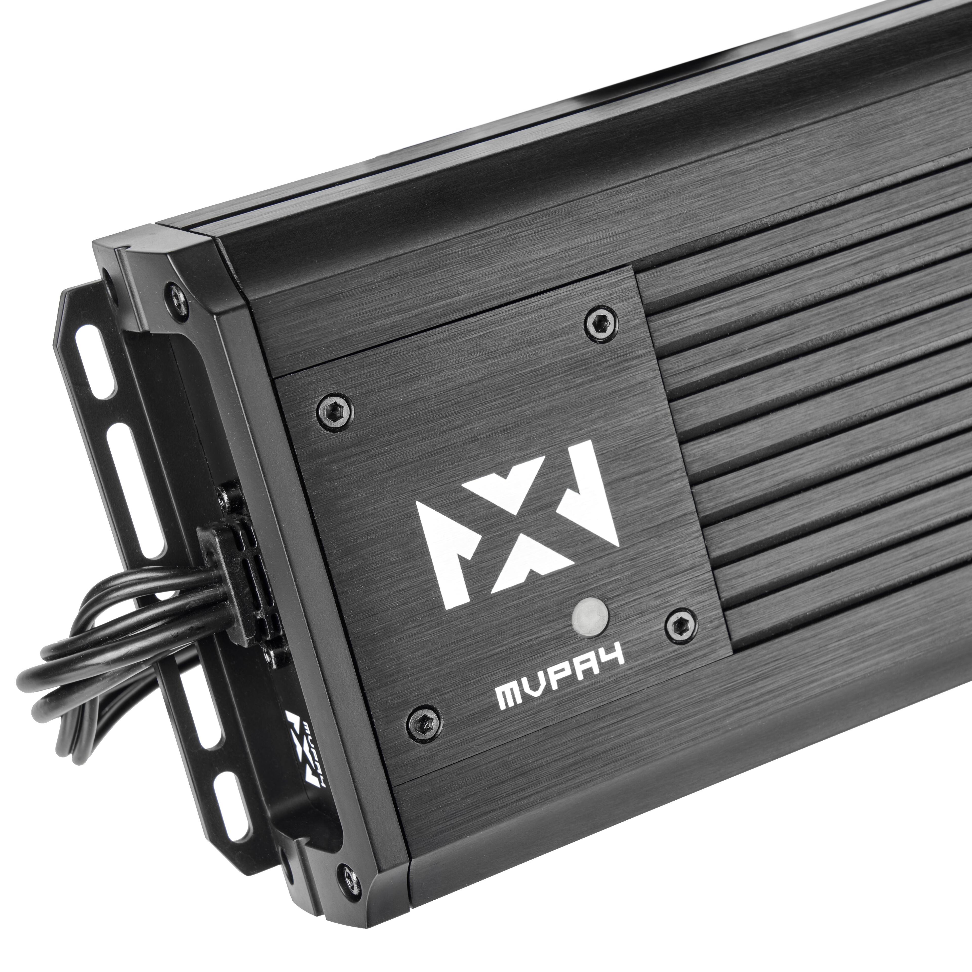 Alt View 1. NVX - MVPA4 600W RMS 4-Channel Bridgeable Marine-V Series Micro Class D Waterproof Amplifier for Marine/Powersports/Motorcycle.