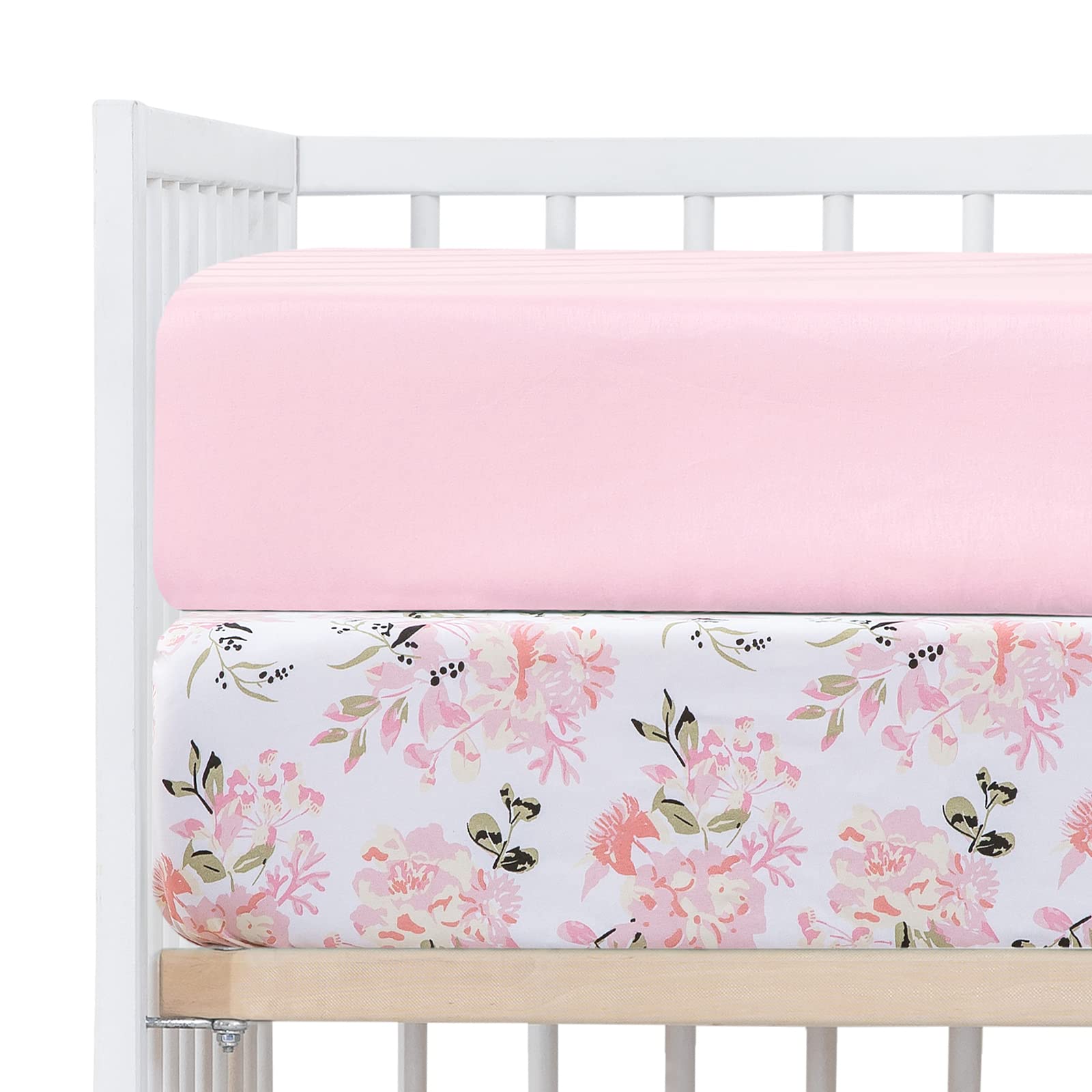 Pink Floral Crib Sheets
